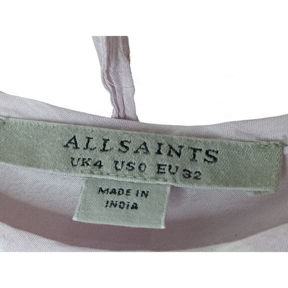 AllSaints Paola Futurae Pink Floral Maxi Dress Women’s Size 0 Lined Flowy Boho - Picture 11 of 12